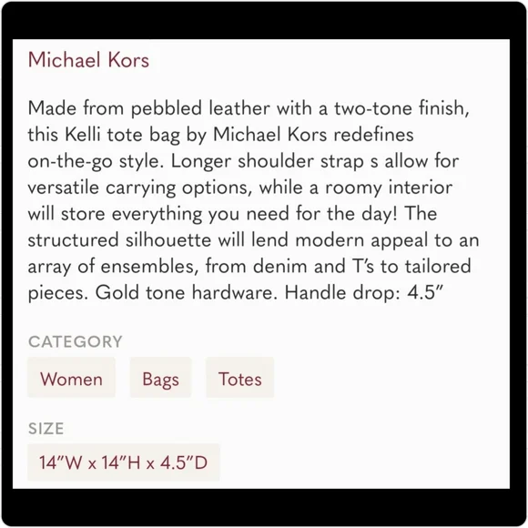 NEW Michael Kors Kelli Tote - Picture 5 of 9